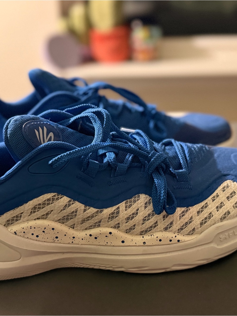 Under Armour Blue and White Athletic Sneakers